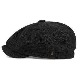 Baret Heren Zwart - Lente en Herfst Casual Hoed Retro Dunne
