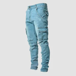 Jeans Heren Blauw - Hoog Elastische Casual - Ideaal voor Ontspannen en Actieve Dagen