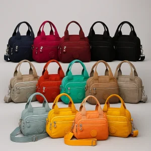 Schoudertas Dames Donkerblauw - Effen Casual Nylon Rits - Nylon