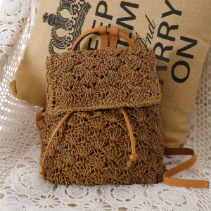 Strandvakantie Rieten Tas -Coastal Companion - Legergroen