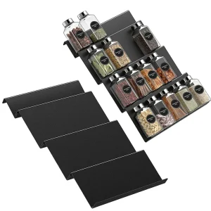 Keuken Kruidenrek Organizer Zwart - Uitbreidbaar Acryl Design - Acryl