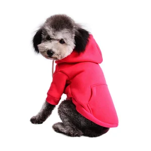 Dunne Fleece Effen Kleur Pullover voor Honden - Rood