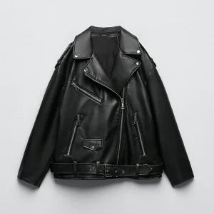 Jas Heren Zwart - Veganistisch Leren Jasje