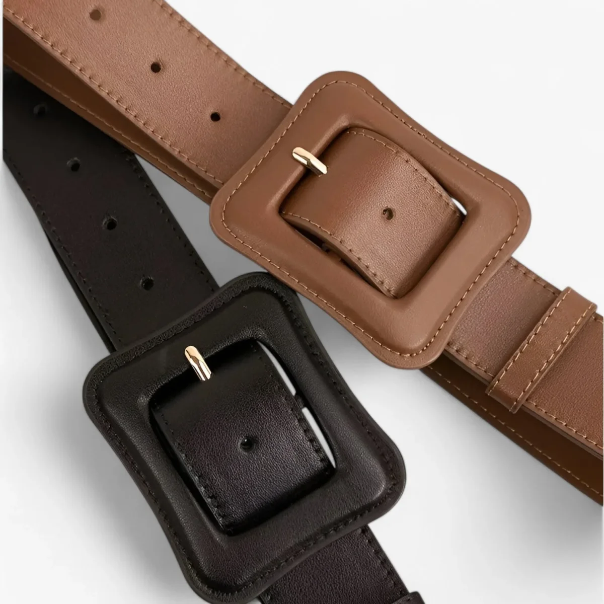 Brede Leren Riem - Tijdloze Vintage Charme - Rood - Afbeelding 6