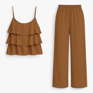 Elegante, Gecoördineerde Set voor Dames - Bruin