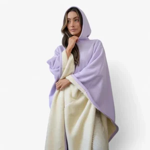 Cap Unisex Rozenkwarts - Fleece Poncho met Capuchon - Ultiem Comfort en Stijl