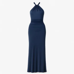 Jurk Dames Blauw Navy - Elegante Lange