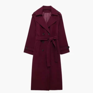 Winterjas Dames Zwart - Lange met Riemen