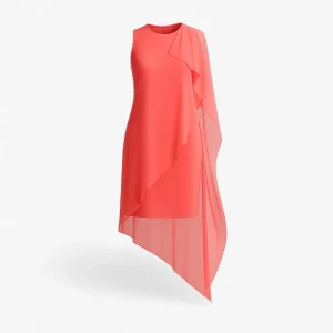 Dames Zomerjurk Zonder Mouwen Chiffon - Zalmroze