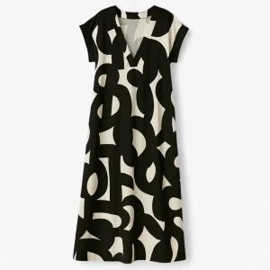 Maxi Jurk Dames Zwart - Zomerse met Abstracte Print