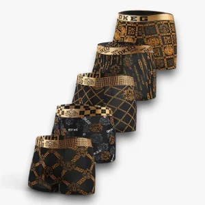 Heren Boxershorts Deluxe - Ademend Katoen - Zwart/Grijs - Set van 5 Stuks