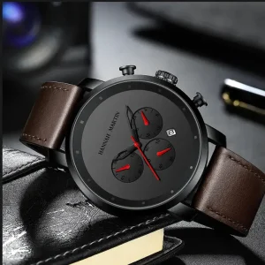 Horloge Heren Bruin-Rood - Chronograaf