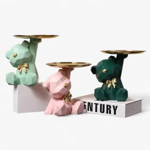 Geometrische Beer Sleutelhouder van Resin – Decoratief Design