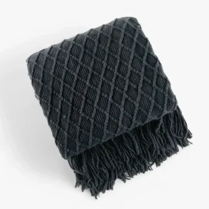 Nordic Kasjmierlook Deken - Stijlvol en Comfortabel - Zwart Grijs