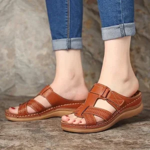 Sandalen Dames Lichtbruin - Orthopedische - Ideaal voor Dagelijks Comfort en Ergonomische Ondersteuning