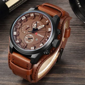 Horloge Bruine Koffie - Luxe Navigator