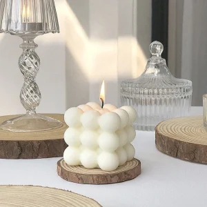 Bubble Glow Kaars Wit - Prachtig Trendy Interieur Decoratie - Soja Wax