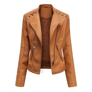 Casual Leren Jack Leer - Camel