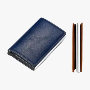 RFID Portemonnee Heren Donkerblauw - Slank Ontwerp