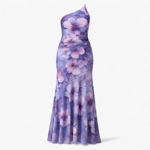 Jurk Dames Paars - Elegante Damesjurk met Één Schouder