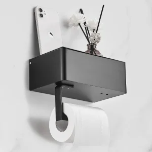 Toiletrolhouder Zwart - Elegant Functioneel Badkamer - RVS