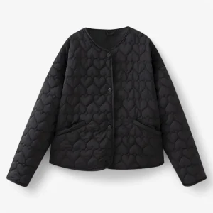 Jas Dames Zwart - Gequilted Hart - Veelzijdig Comfort voor Herfst/Winter