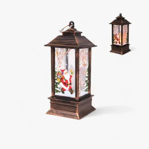 Sneeuwman Kerstman Verlichte Lantaarn - Feestelijk Boomornament en Woondecoratie