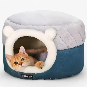 Hoepel Kattenbed - Warm, Zacht en Knus Nest - Blauw1