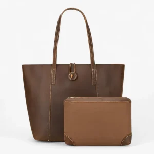 Vintage Grote Capaciteit Vrouwen Leren Tas - Bruin