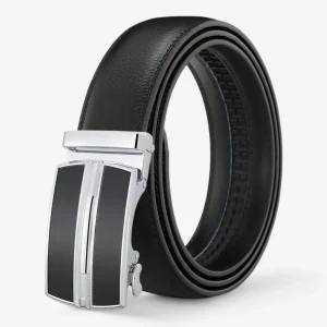 Riem Heren Zwart - Leren Herenriem met Automatische Lus