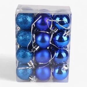 Set van 24 Plastic Bollen - Gouden, Rode en Roze Decoraties