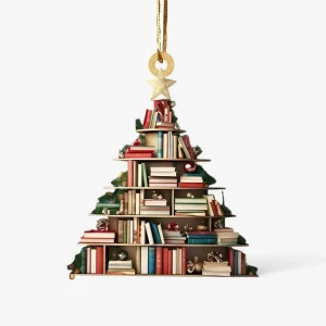 Pendentief Boeken in Plat 2D Acryl - Creatieve Kerstdecoratie voor Huis en Raam