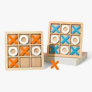 Slim Plezier - Houten Tic-Tac-Toe Spel - Oranje