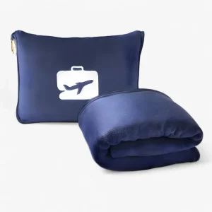 Zacht en Pluche Kussen met Deken voor Vliegtuigen, Picknicks en Meer - Zwart