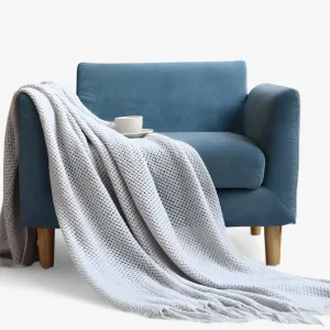 Nordic Gebreide Deken - Stijlvol en Gezellig Comfort - Grijs
