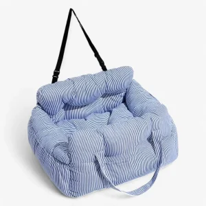 Honden Auto Mand Heren Blauw-Wit Strepen