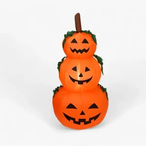 Opblaasbare Pompoen met LED - Angstaanjagende Decoratie voor Buitenshuis Halloween - Rood