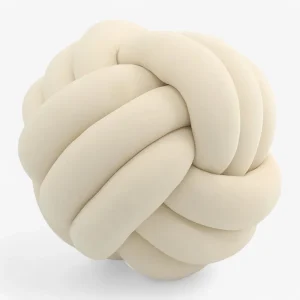Ronde Knoop Kussen - Knus en Decoratief - Beige