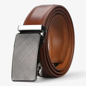 Verfijnde Leren Modebelt Heren Leer - Bruin