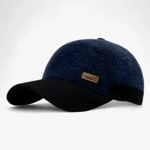 Vintage Baseballpet - Stijlvolle Warmte en Oorbescherming - Blauw
