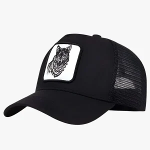 Ademend Zomerkap voor de Wolf Heren - Zwart met Wit Label