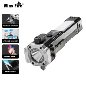 SmartTorch Multifunctionele Zaklantaarn - Veiligheid op Reis - Rood