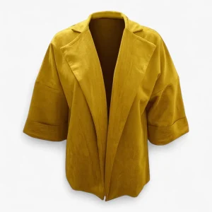 Elegante Cardigan voor Dames Suède - Geel