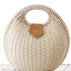 Rotan Schoudertas Dames Wit - Handgeweven Bohemian Stijl