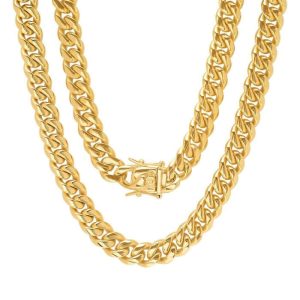 Ketting Heren Groen - Cubaanse Chain Roestvrij Staal