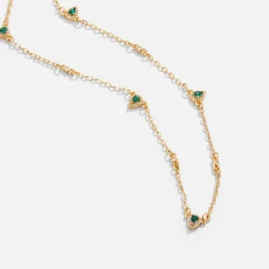 Ketting Goud - Smaragd Crystal 38 Cm