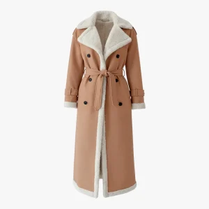 Lange Gewatteerde Winterjas Dames - Khaki