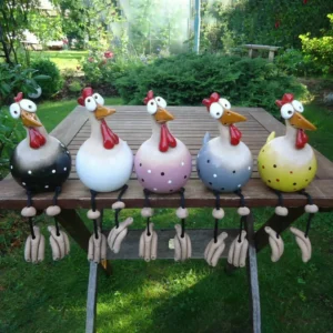 FunnyChicken - Decoraties Kippen Beeldhouwwerk Ambachten - Zwart