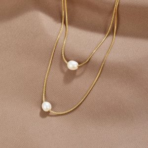 Ketting Goud - Mira Pearl 40cm