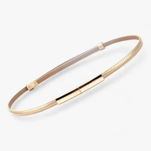 Verstelbare Lederen Tailleband Dames Leer - Zwart